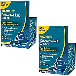 MagniLife Relaxing Leg Cream PM, Deep Penetrating Topical for Pain and Restless Leg Syndrome Relief, Naturally Soothe Cramping, Discomfort, and Tossing with Lavender and Magnesium - 2 Packs of 4oz