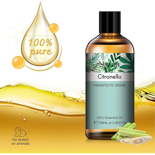 PHATOIL 100ML Citronella Essential Oil, for Aromatherapy Diffusers, Humidifiers, Skin Care, Massage, Great for DIY Candle and Soap Making, Gift for Friend