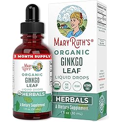 USDA Organic Ginkgo Leaf Liquid Drops by MaryRuth's | Traditional Herb | Nootropic, Neuroprotective | Traditional Use for Circulatory System and Nervous System Health | Non-GMO, Vegan | 60 Servings