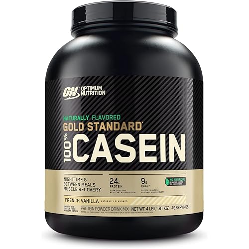 Optimum Nutrition Gold Standard 100% Micellar Casein Protein Powder, Naturally Flavored French Vanilla, 4 Pound Packaging May Vary