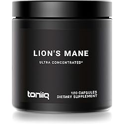 18,000mg 10x Concentrated Ultra High Strength Extract - Made with Organic Lions Mane - 30% Polysaccharides - Highly Concentrated and Bioavailable - 120 Veggie Capsules