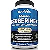 Nutrivein Premium Berberine HCL 1200mg Plus Organic Ceylon Cinnamon - 120 Capsules - Supports Glucose Metabolism, Immune System, Weight Management - Berberine HCI Supplement
