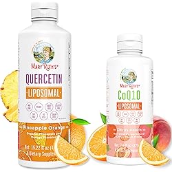 Quercetin Lipsomal & Coenzyme Q10 Liposomal Bundle by MaryRuth's | Vitamin E Immune Support for Adults, Anti Inflammatory | Heart Health Supplement, for Mitochondrial Support & Immune System Defense
