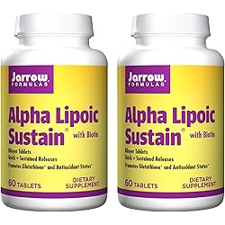 Jarrow Formulas Alpha Lipoic Sustain 300 mg - 60 Tablets, Pack of 2 - Antioxidant Biotin - Glucose Metabolism & Energy Production Support - Releases ALA Over Longer Period - Up to 60 Servings