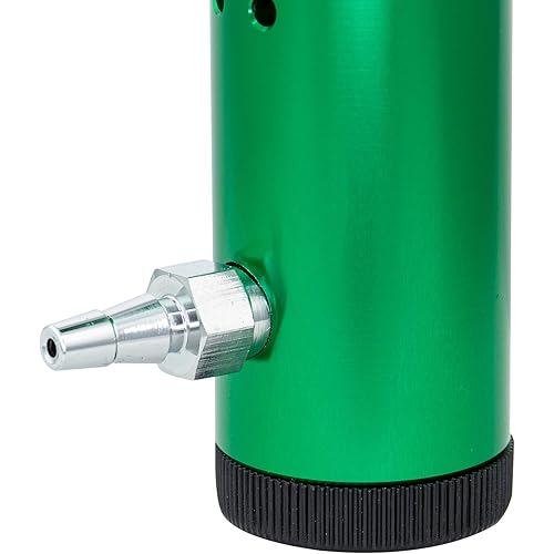 LINE2design Oxygen Uni-Body Regulator Aluminum 0-15L - Home Health Aid Medical Oxygen Cylinders - Green
