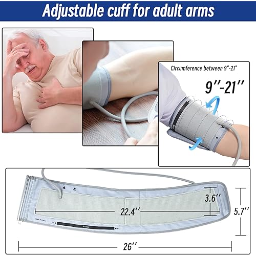 Extra Large Cuff Compatible with Omron 9”-21” Inches 22-53CM XL Blood Pressure Cuff Adult ARM BP Replacement Cuff for Big ARMX-Large