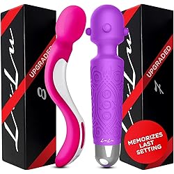 LuLu 8 Pink & LuLu 7 Purple Upgraded Personal Massager - Premium Cordless Powerful and Handheld - USB Rechargeable for Back and Neck Relief