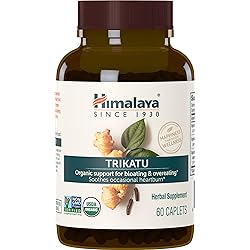 Himalaya Organic Trikatu, Digestion Supplement for Heartburn, Gas and Bloating Relief, 690 mg, 60 Caplets, 2 Month Supply