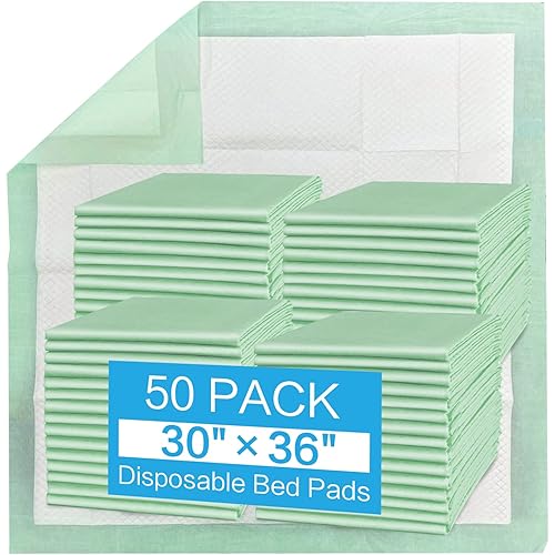 MILDPLUS Disposable Bed Pads 30“X36” 50 Pcs Extra Large Underpads for Bedwetting Incontinence Pads for Adult Kind and Pets