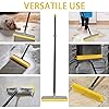 Pet Hair Broom Rubber Broom 59" Long Handle with Build-in Squeegee Silicone Broom for Sweeping Hardwood Floor Tile