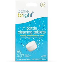 Bottle Bright - Water Bottle, Container & Hydration Pack Cleaning Tablets - Fresh and Clear - Safe and Free of Harmful Ingredients
