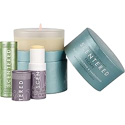 Scentered Aromatherapy Bundle, Escape Scented Candle, Sleep Well and De-Stress Balm Stick