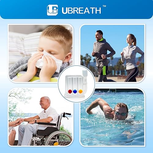 UB UBREATH Breathing Exercise Device for Lung Function Deep Breath Trainer with Mouthpiece