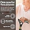ispuoocti Smart Alarm Walking Cane for Men & Women, Telescopic and Adjustable Walking Sticks for Seniors, USB Direct Charge, with LED Light, One Cane for Three Purposes, Light and Stable