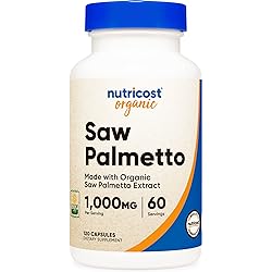 Nutricost Saw Palmetto 1000mg, 120 Capsules - CCOF Certified Made with Organic Saw Palmetto, Vegetarian Friendly, 60 Servings, 500mg Per Capsule, Gluten Free