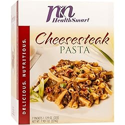 HealthSmart - High Protein Diet Dinner - Cheesesteak Pasta - 12g Protein - Low Calorie - Low Carb - Low Fat - 7Box