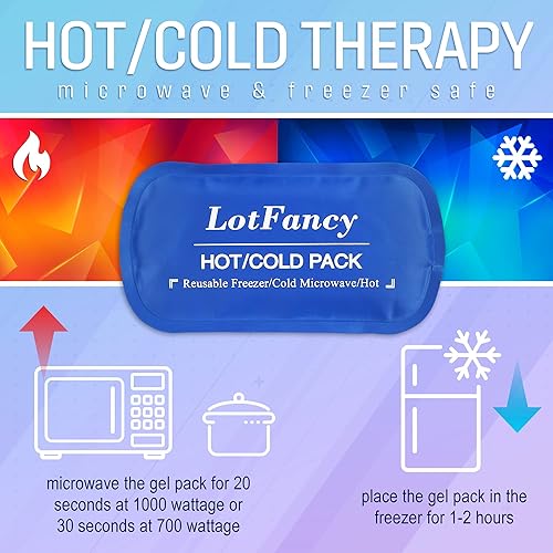 LotFancy Face Ice Pack Wrap for TMJ, Wisdom Teeth, with 4 Reusable Hot Cold Therapy Gel Packs, Pain Relief for Chin, Oral and Facial Surgery, Dental Implants, Blue