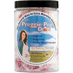 Preggie Pop Drops Morning Sickness - Nausea Relief for Pregnant Women. Assorted Preggie Pops for Morning Sickness Relief. Yummy Candy Drops for Pregnancy Nausea Relief. 48 Count
