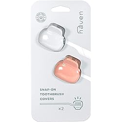 Haven Toothbrush Cover - Fits Electronic and Manual Toothbrushes - Toothbrush Case Holder for Travel - Set of Two Tooth Brush Protectors White and Coral