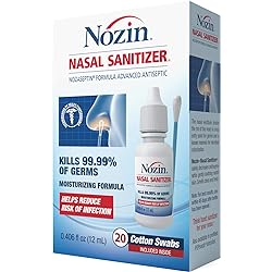 Nozin® Nasal Sanitizer® Antiseptic 12mL Bottle | Kills 99.99% of Germs | Lasts Up to 12 Hours | 60 Applications