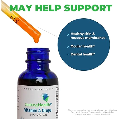 Seeking Health Vitamin A Drops – Immune Support – Liquid Vitamin A – 1,507 mcg of Vitamin A – Supports a Prenatal Vitamin Regimen – 30 ml Bottle - 600 Servings