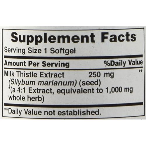 Puritan's Pride 2 Pack of Milk Thistle 4:1 Extract 1000 mg Silymarin Puritan's Pride Milk Thistle 4:1 Extract 1000 mg Silymarin-90 Softgels