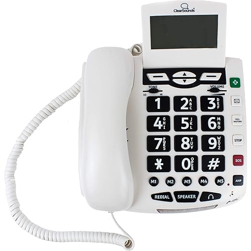 ClearSounds CSC600 UltraClear Amplified Corded Phone with Medical Emergency Buttons - Single-Line Operation, AC Powered