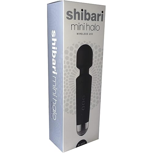 Shibari Mini Halo Powerful Handheld Rechargeable Massager Wireless Waterproof Wand Perfect for Arms Neck Legs Back Spine Hands Pain Muscle Stress Relaxing Black