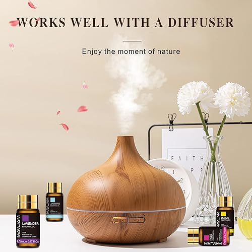 MAYJAM 20 Pcs Pure Essential Oil Gift Set, for Diffuser, Humidifiers, Skin Care, Massage, Fragrance Oil Scent for DIY Candle and Soap Making, Gift for Friend 5ML