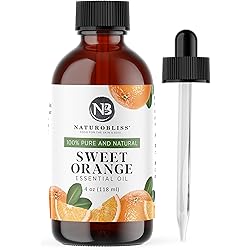 NaturoBliss 100% Pure & Natural Sweet Orange Essential Oil Therapeutic Grade Premium Quality Oil with Glass Dropper - Huge 4 fl. Oz - Perfect for Aromatherapy and Relaxation
