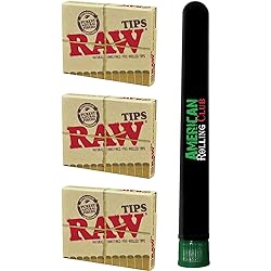 Raw Natural Unrefined Pre-Rolled Filter Tips 3 Pack 21 Per Box Includes Roll with Us Doobtube