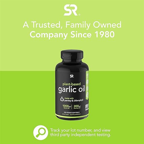 Odorless Garlic Oil Pills 1000mg with Parsley & Chlorophyll | Non-GMO Verified, Vegan Certified & Gluten Free 150 PlantGels