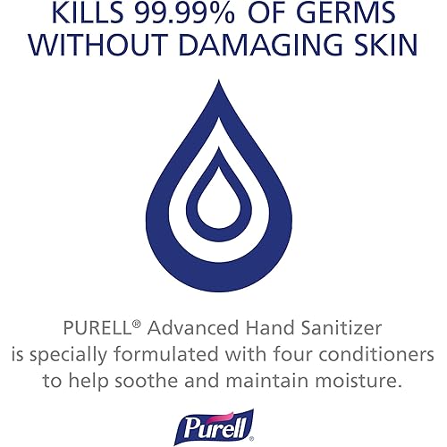 Purell Advanced Hand Sanitizer Refreshing Gel, Clean Scent, 8 fl oz Pump Bottle Pack of 12 - 9652-12