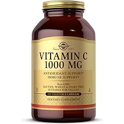 Solgar Vitamin C 1000 mg, 250 Vegetable Capsules - Antioxidant & Immune Support - Overall Health - Healthy Skin & Joints - Bioflavonoids Supplement - Non GMO, Vegan, Gluten Free, Kosher - 250 Servings