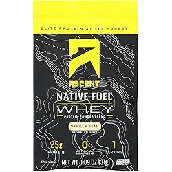Ascent, Protein Whey Vanilla Bean Single Packet, 1.09 Ounce