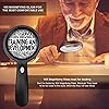 Magnifying Glass with Light, 10X Handheld Large Magnifying Glass 12 LED Illuminated Lighted Magnifier for Macular Degeneration, Seniors Reading, Soldering, Inspection, Coins, Jewelry, Exploring