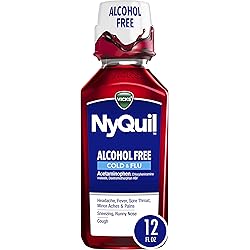 Vicks NyQuil, Alcohol Free, Cough, Cold & Flu Relief, Sore Throat, Fever & Congestion Relief, Berry, 12 Fl Oz