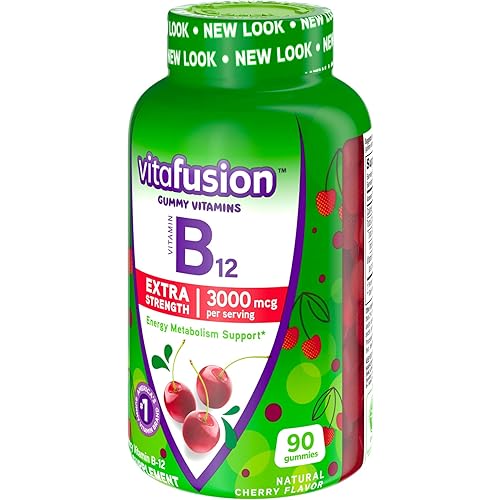 Extra Strength Vitamin B12 Gummy Vitamins, Cherry Flavored B12 Vitamins, 90 Count