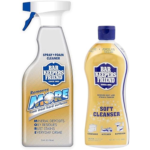 Bar Keepers Friend Soft Cleanser Premixed Formula | 13 oz. container 25.4 oz. spray bottle| 2-Pack