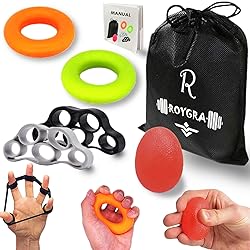 roygra Hand Exerciser, Finger Strengthener, Different Resistance Kit - 5 Pack