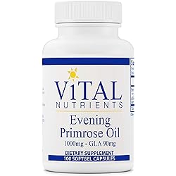Vital Nutrients - Evening Primrose Oil 1000 mg - Cold-Pressed Oil That Contains GLA, an Essential Omega-6 Fatty Acid - 100 Softgels