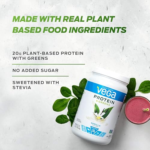 Vega Protein and Greens, Berry, Vegan Protein Powder, 20g Plant Based Protein, Low Carb, Keto, Dairy Free, Gluten Free, Non GMO, Pea Protein for Women and Men, 1.3 Pounds 21 Servings