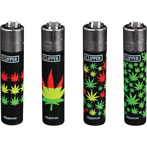 Clipper Lighters Pot Leaf - Set of 4