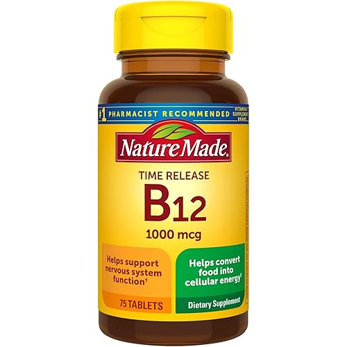 Nature Made Vitamin B12 1000 mcg Time Release Tablets, 75 Count Packaging May Vary