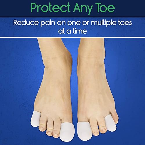 ViveSole Toe Guard 20 Pack - Silicone Gel Tubes - Protector Cap for Feet, Women and Men - Pain Relief Cushion Pads for Blisters, Ingrown Toenails, Hammer Toes and Corns - Tubing Separator Covers