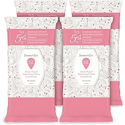 Summer's Eve Cleansing Cloths, pH-Balanced, Dermatologist & Gynecologist Tested, Sheer Floral, 32 count, Pack of 4