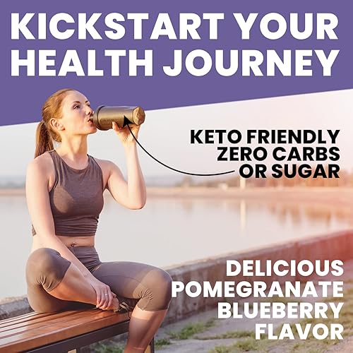 KEPPI Keto Electrolytes Powder - 50 Servings | No Sugar or Carbs | Advanced Hydration Blueberry Pomegranate Electrolyte Supplement. Boost Energy Without Sugar. Keto Electrolytes Powder