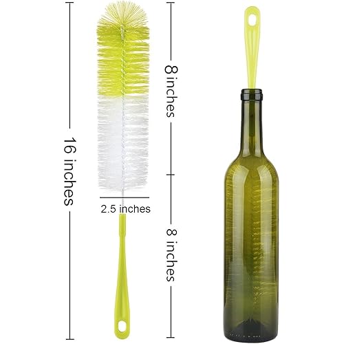 ALINK 17“ Narrow Neck Bottle Brush 6-Pack Sponge Bottle Dish Brush Set