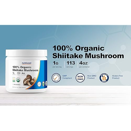Nutricost Organic Shiitake Mushroom Powder 4 oz - Gluten Free, Non-GMO