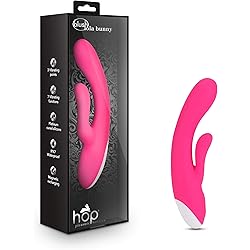 Hop Lola Bunny - Thoughtfully Designed by Women - Petite Rechargeable Puria Silicone Vibrator - 10 Deep Rumbly Vibrations Modes - 3 Vibration Points - Clitoris Nestles Between Rabbit Ears - Hot Pink
